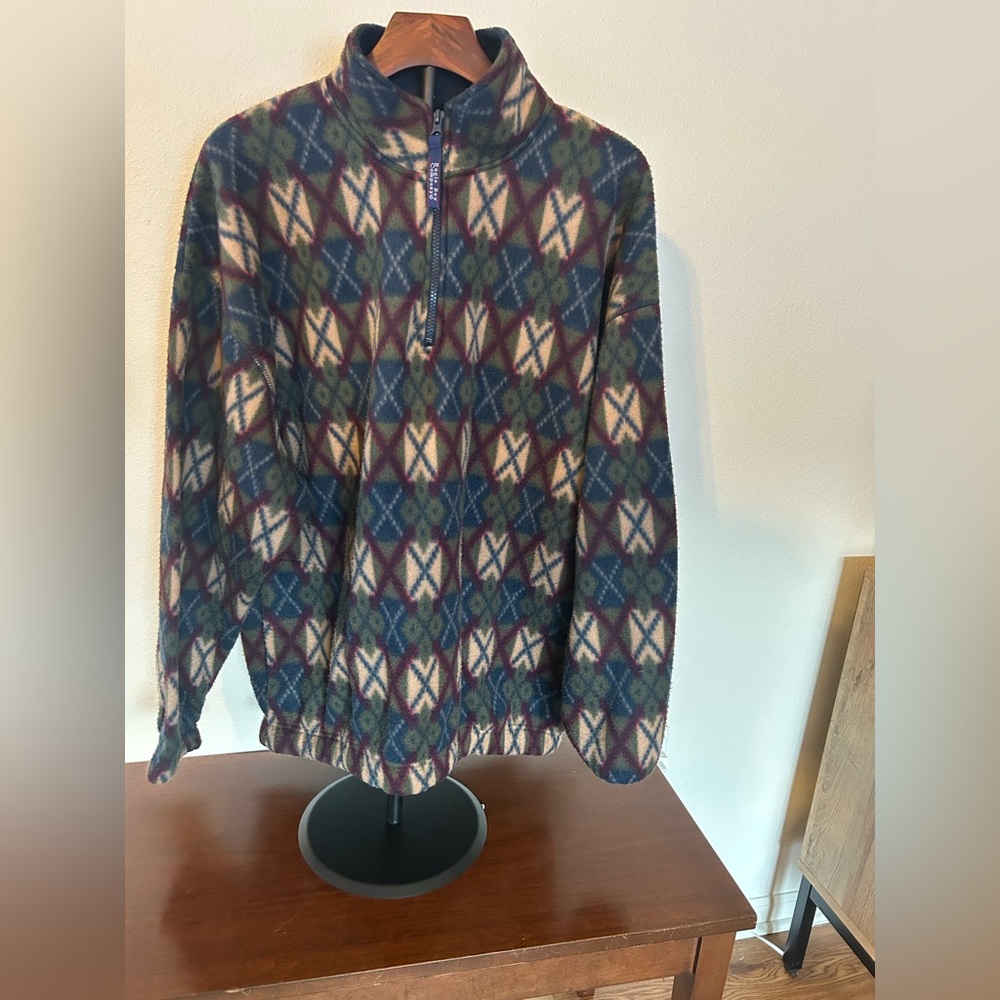 1990s Bugle Boy Snow Fleece quarter-zip sweater